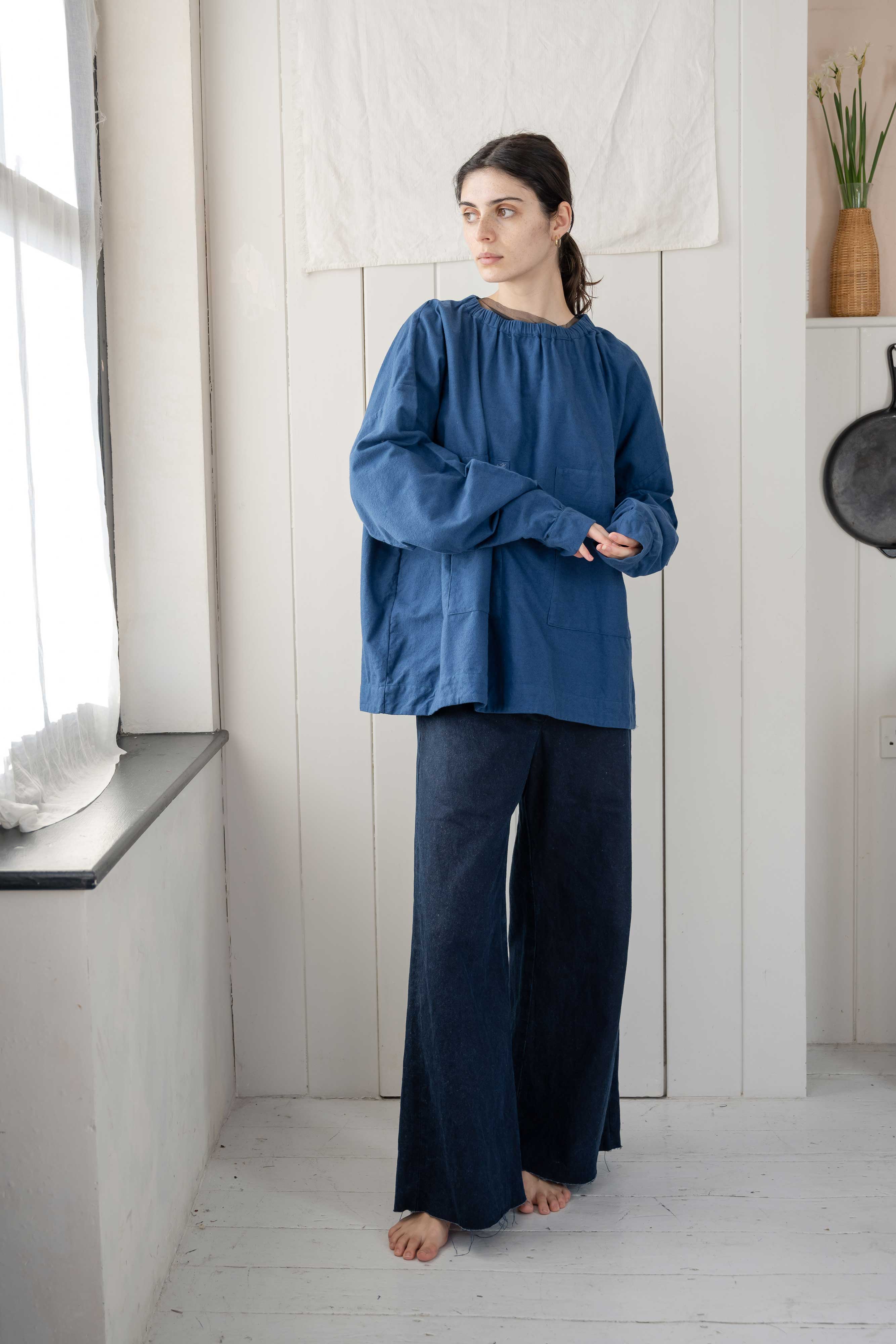 Katie wearing big shirt sula Oversized shirt and shannon pants