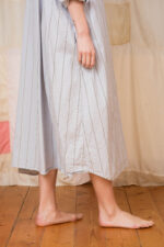model wearing shirt dress sula Stripy big shirt dress