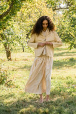 model wearing big Stan jacket cotton belice