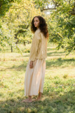 model wearing big Stan jacket cotton belice