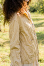 model wearing big Stan jacket cotton belice