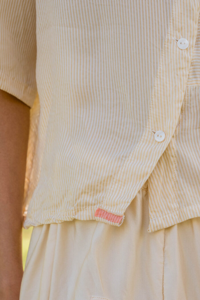 model wearing clean shirt stripy turchi