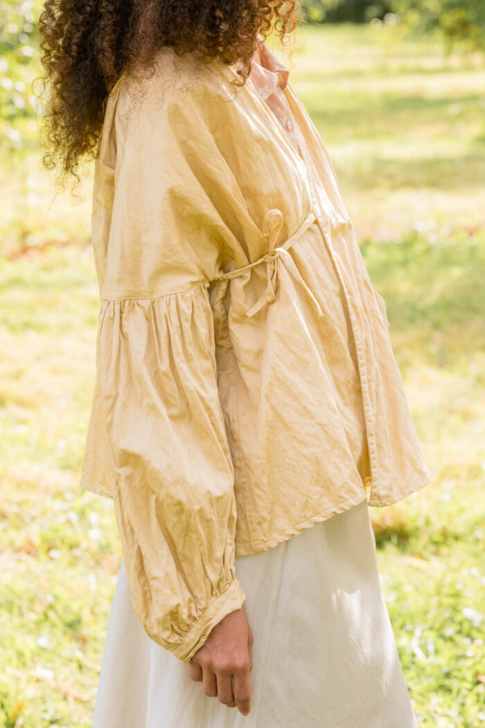 model wearing cloudy day jacket cotton belice
