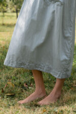 model wearing comfy pocket dress scs sula silk drawstring dress