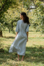 model wearing comfy pocket dress scs sula silk drawstring dress