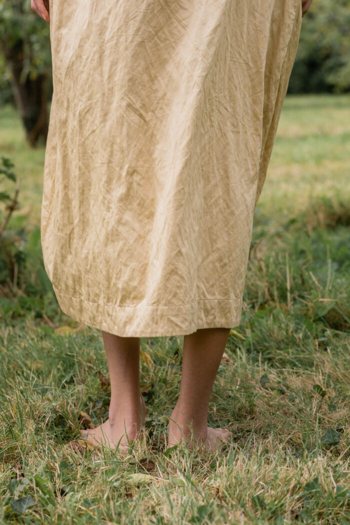 model wearing comfy yoke dress belice sula shirt waist dress