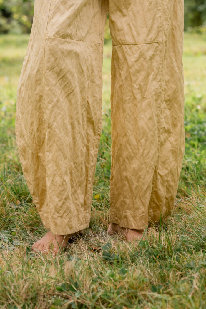 model wearing tailored line pants cotton belice