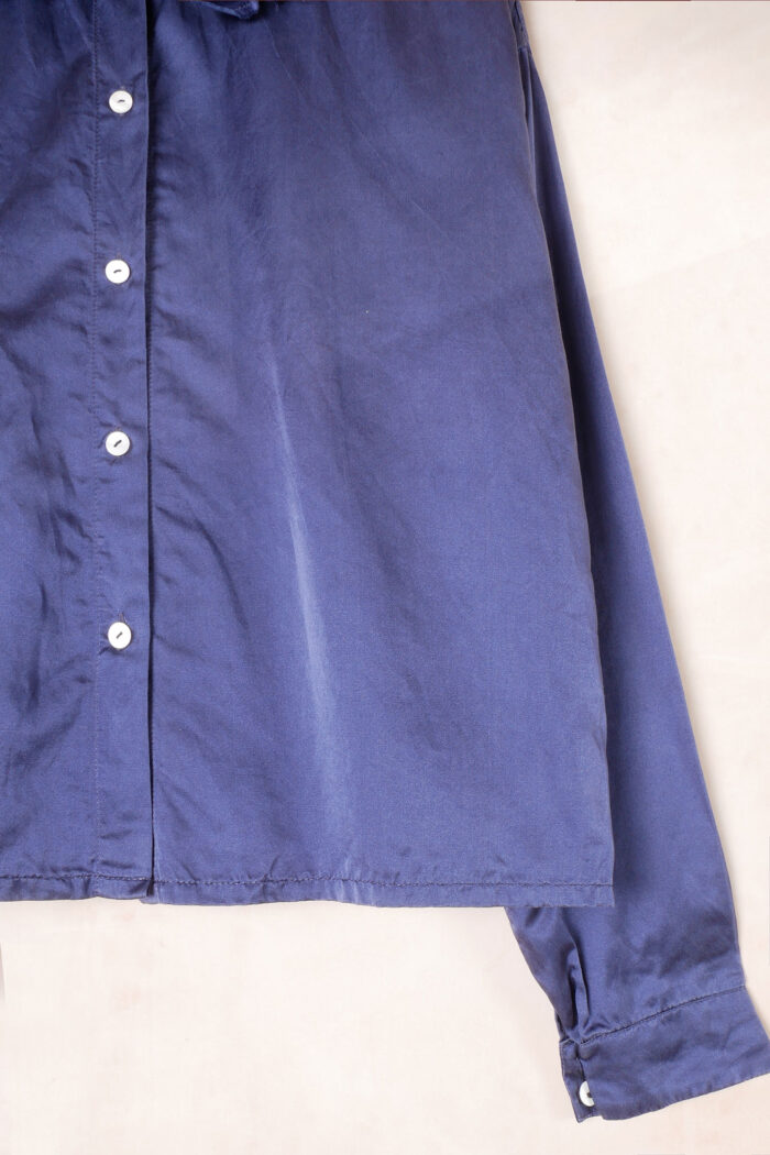 puckered collar blouse silk cotton satin - Image 7