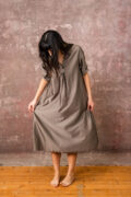model wearing dewey dress sula a line dress