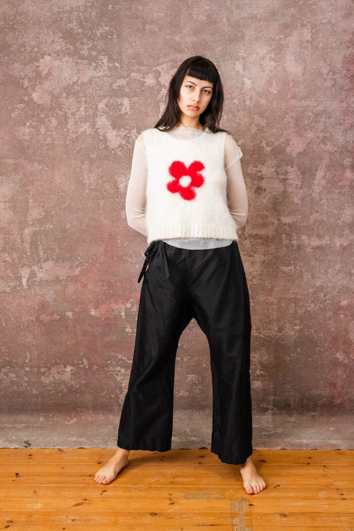 fluffy alpaca flower vest - Image 1