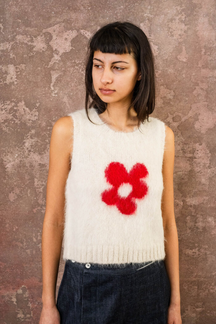 fluffy alpaca flower vest - Image 2