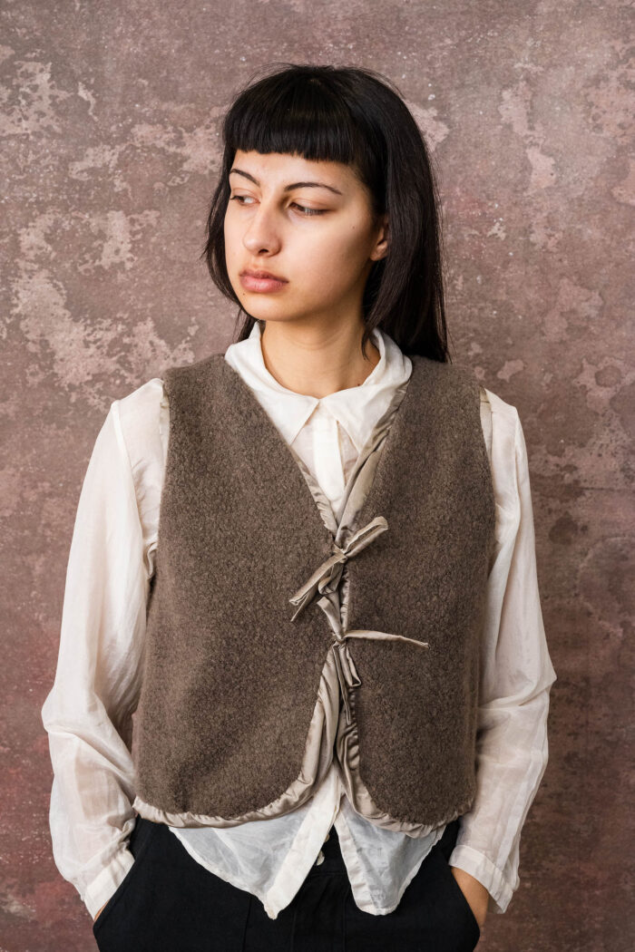 fluffy tie vest - Image 2