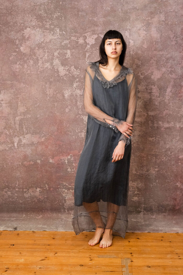 frill dress organza print - Image 1