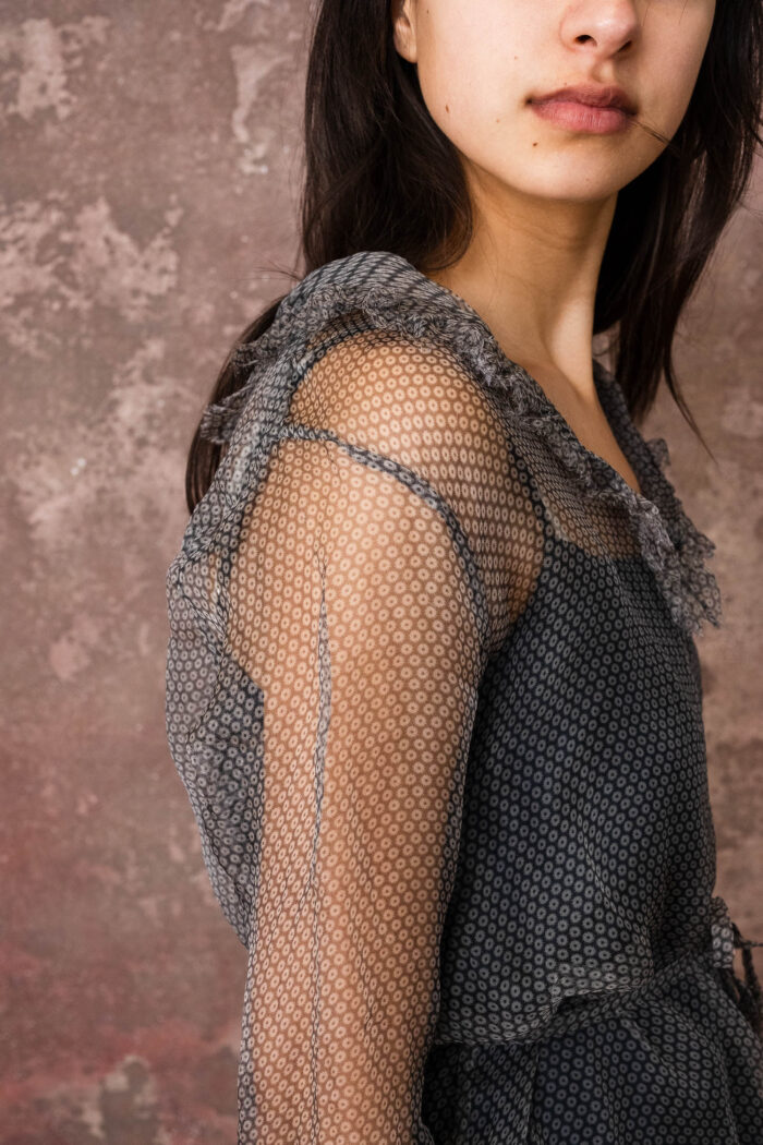 frill dress organza print - Image 5