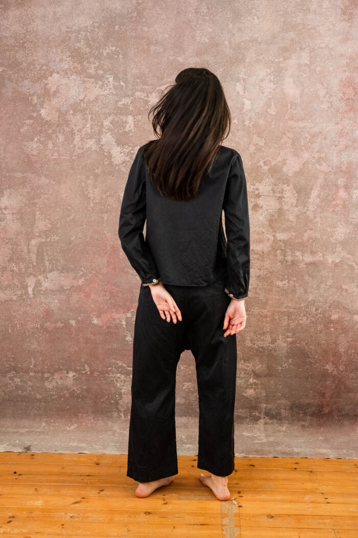 embroidered collar shirt silk cotton croccante - Image 5