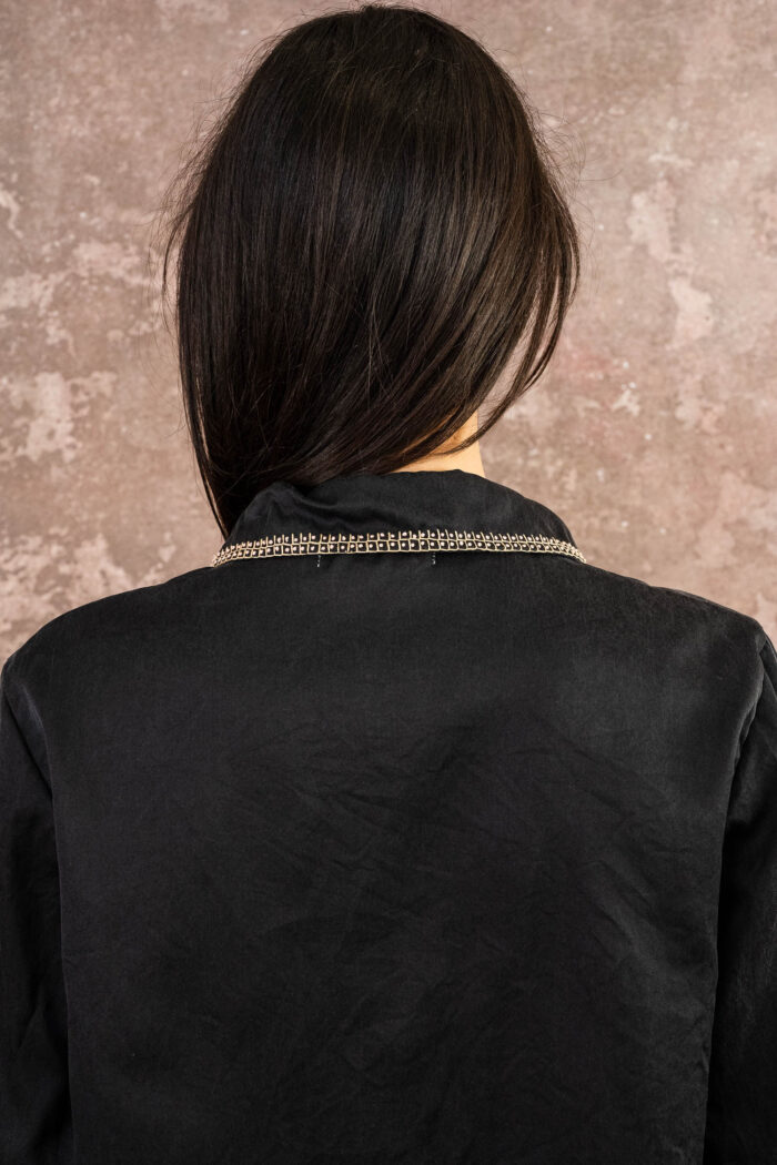 embroidered collar shirt silk cotton croccante - Image 8