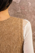 plain fluffy alpaca vest - Image 7
