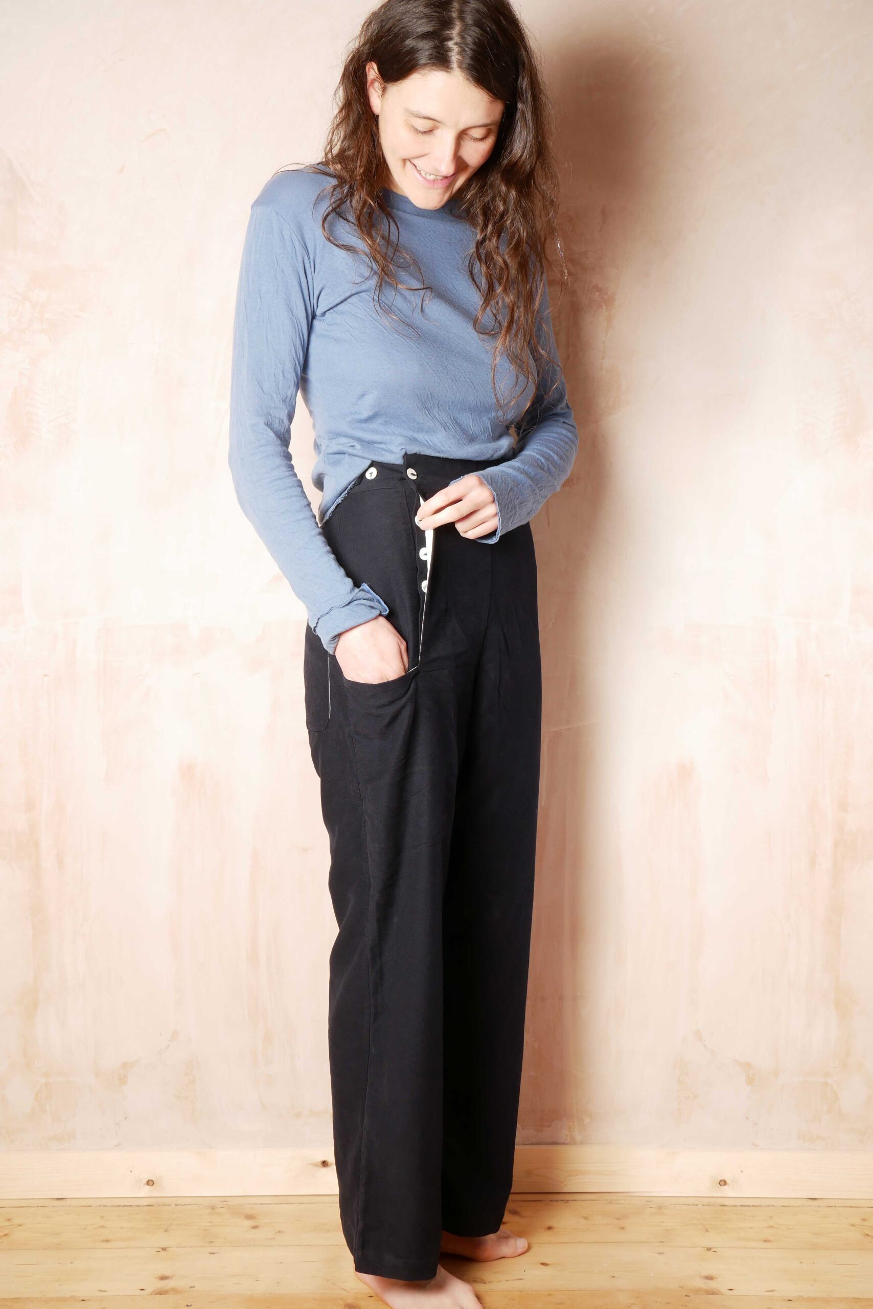 velvety-cotton-hem-pants hem pants velvety cotton - Image 1