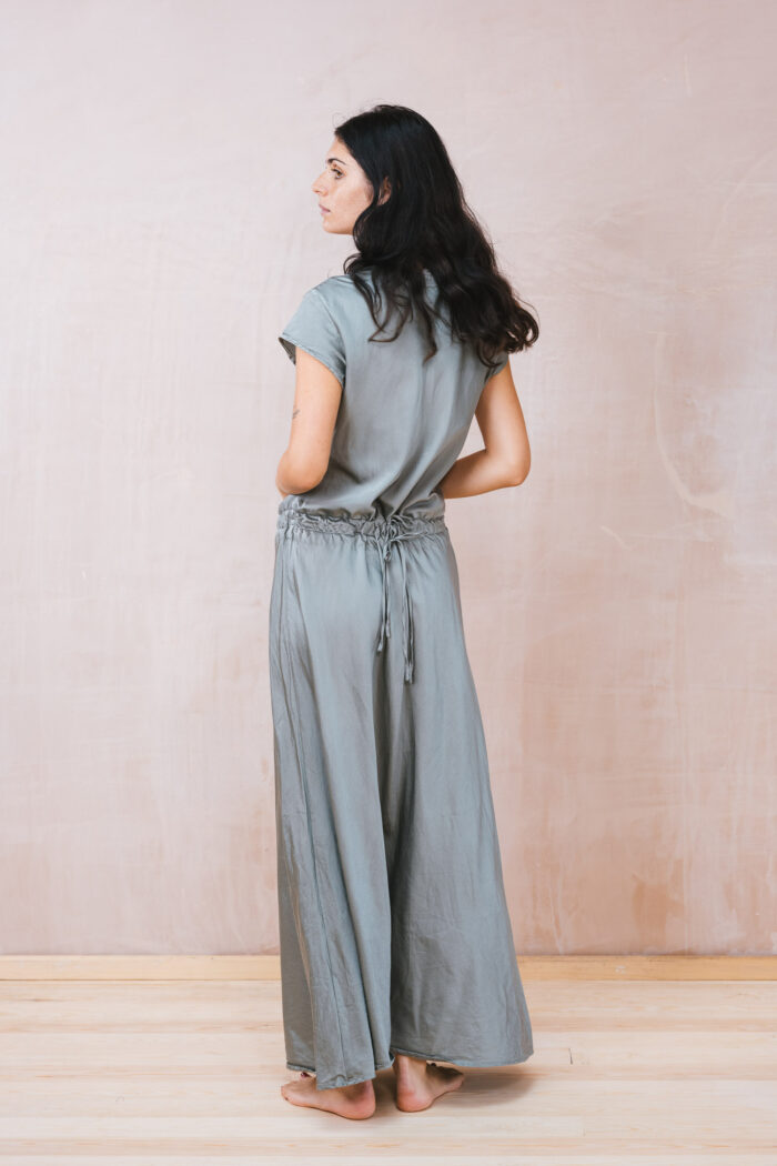 bias cut dress silk cotton satin - Image 4