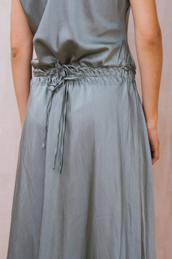 bias cut dress silk cotton satin - Image 3