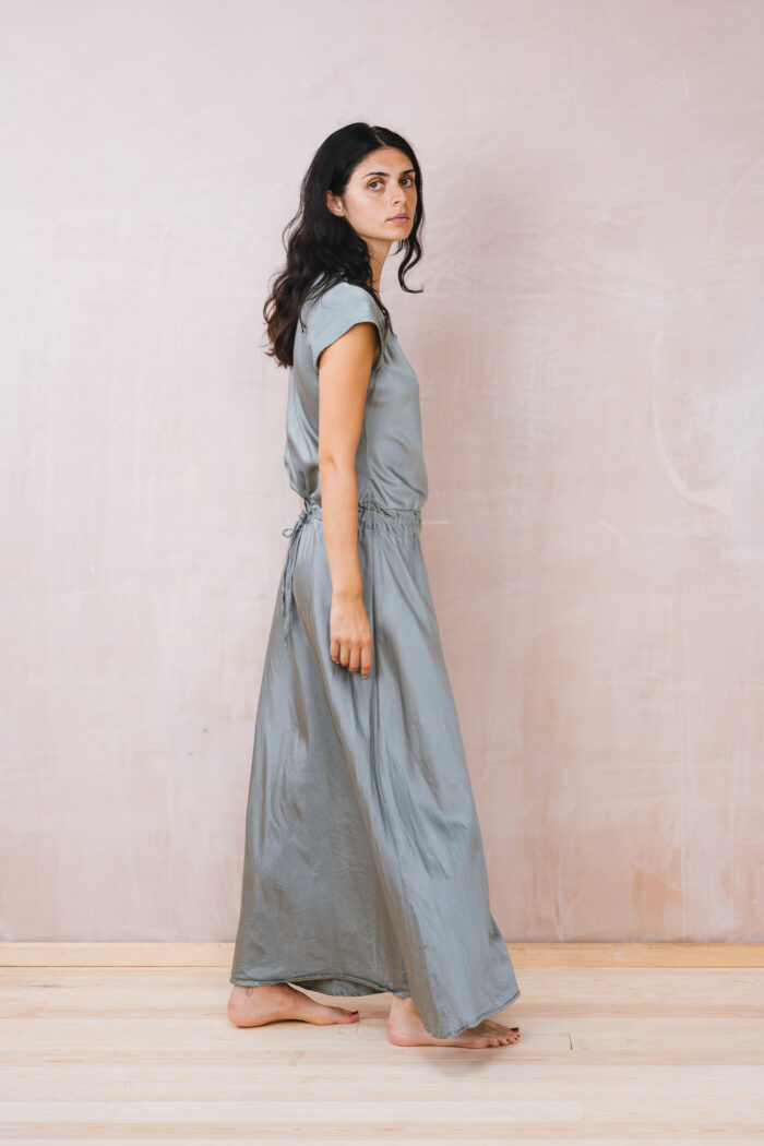 bias cut dress silk cotton satin - Image 2