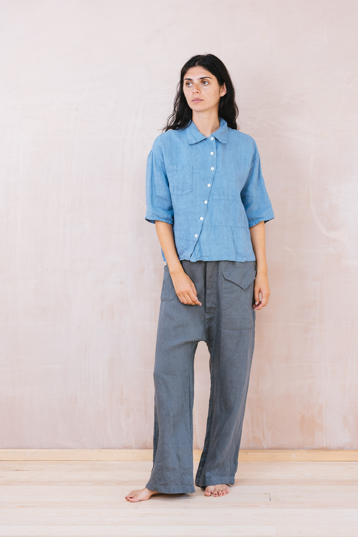 Clean Patch shirt Linen Twill French Painter Pants french painter pants linen - Image 1