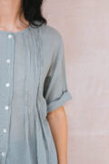 cuffless pleat shirt cotton voile - Image 6