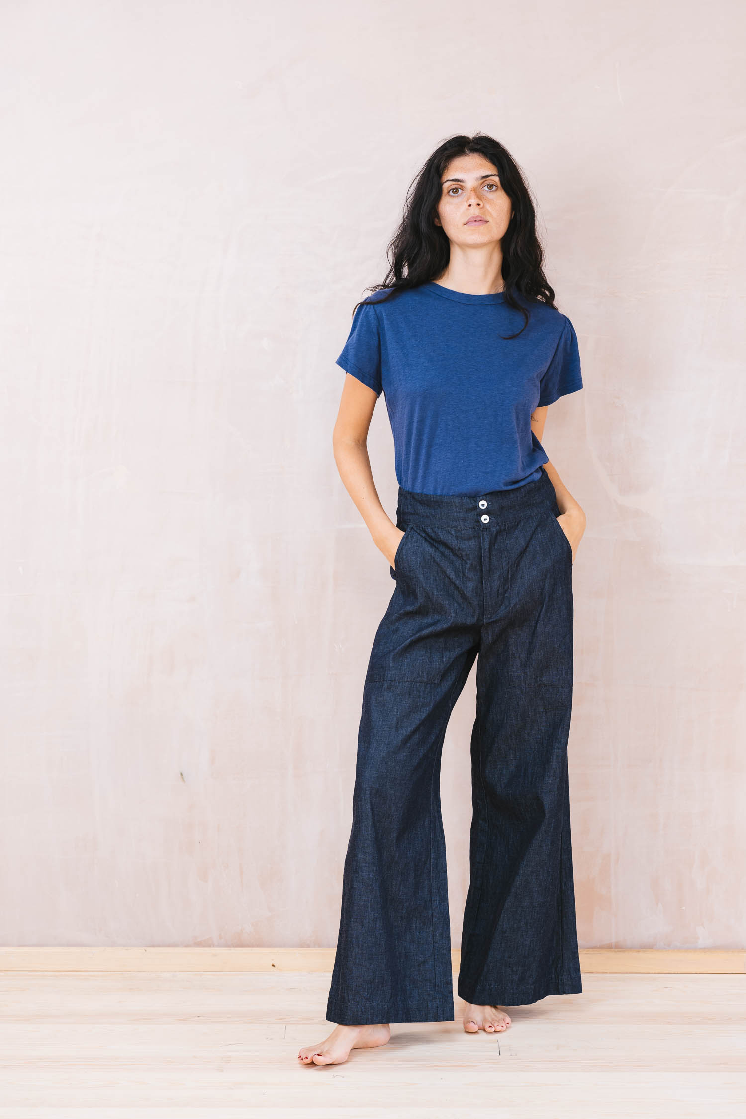 Poofy sleeve tee Flare Pants denim 1 flare pants denim - Image 1