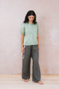 wide leg japan pants linen - Image 6