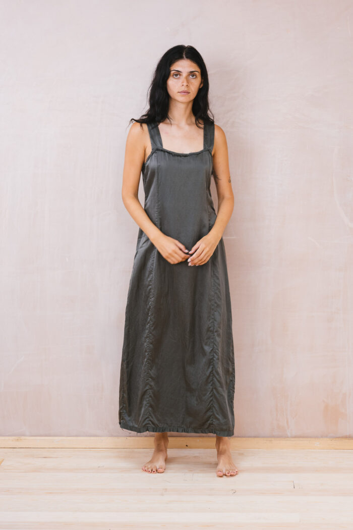 wide strap dress silk cotton satin - Image 6