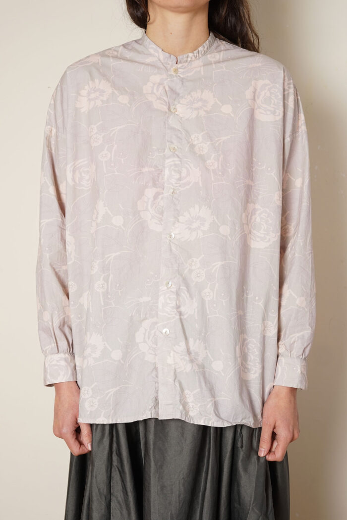 button thru shirt cotton poplin rose print - Image 8