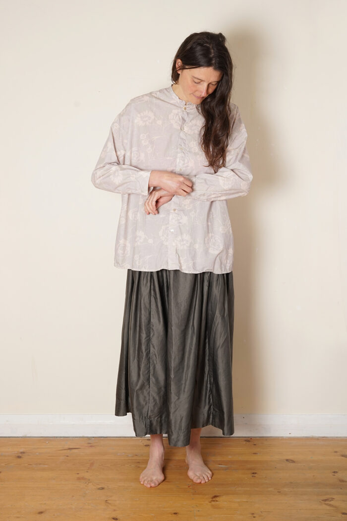 button-thru-shirt-print-front-2 button thru shirt cotton poplin rose print - Image 1
