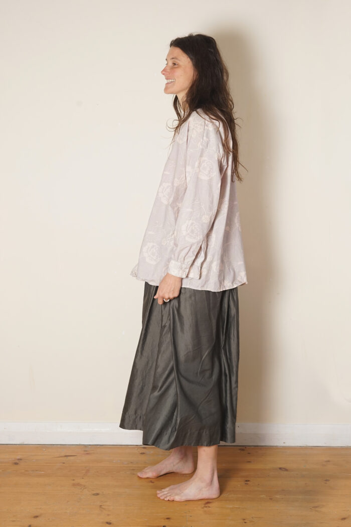 button thru shirt cotton poplin rose print - Image 7