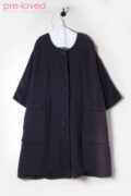 preloved - collarless wool coat